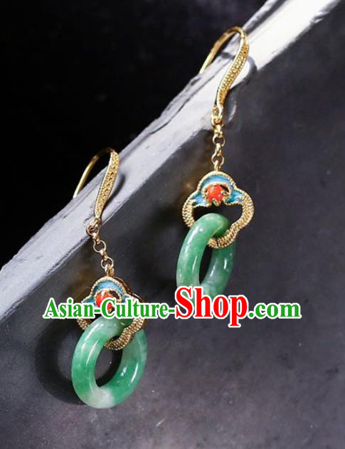 Handmade China Traditional Jewelry Accessories Cheongsam Jadeite Eardrop National Earrings Handmade China Traditional Jewelry Accessories Cheongsam Jadeite Eardrop National Earrings
