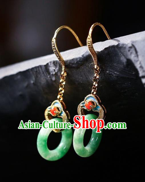 Handmade China Traditional Jewelry Accessories Cheongsam Jadeite Eardrop National Earrings Handmade China Traditional Jewelry Accessories Cheongsam Jadeite Eardrop National Earrings