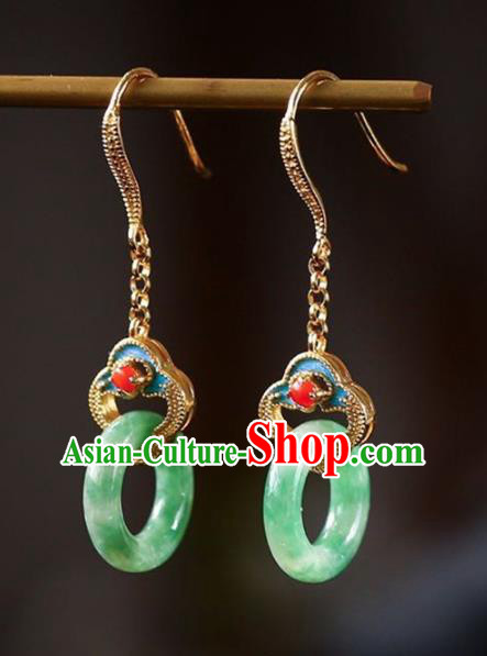 Handmade China Traditional Jewelry Accessories Cheongsam Jadeite Eardrop National Earrings Handmade China Traditional Jewelry Accessories Cheongsam Jadeite Eardrop National Earrings