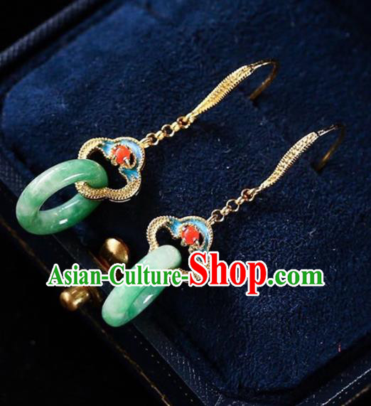 Handmade China Traditional Jewelry Accessories Cheongsam Jadeite Eardrop National Earrings Handmade China Traditional Jewelry Accessories Cheongsam Jadeite Eardrop National Earrings