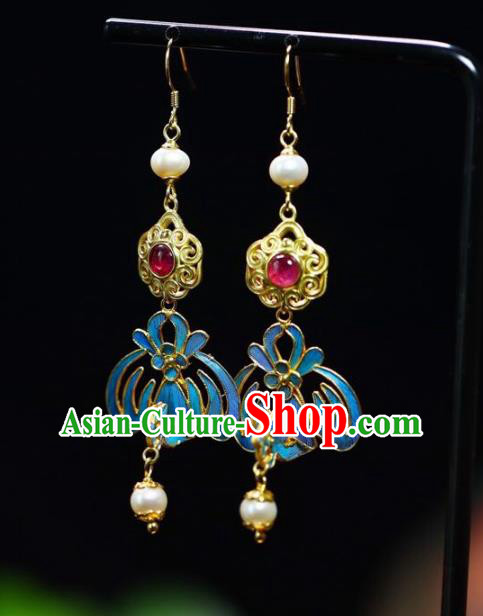 Handmade China Pearls Eardrop Jewelry Traditional Cheongsam Accessories National Phoenix Earrings Handmade China Pearls Eardrop Jewelry Traditional Cheongsam Accessories National Phoenix Earrings