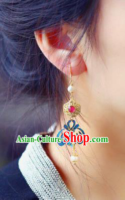 Handmade China Pearls Eardrop Jewelry Traditional Cheongsam Accessories National Phoenix Earrings Handmade China Pearls Eardrop Jewelry Traditional Cheongsam Accessories National Phoenix Earrings
