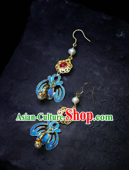 Handmade China Pearls Eardrop Jewelry Traditional Cheongsam Accessories National Phoenix Earrings Handmade China Pearls Eardrop Jewelry Traditional Cheongsam Accessories National Phoenix Earrings