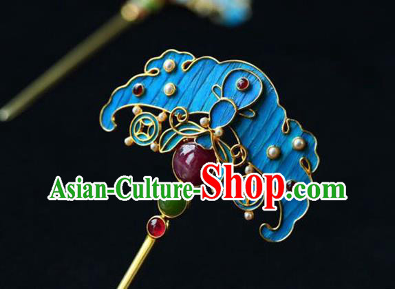 Chinese Handmade Qing Dynasty Court Accessories Traditional Ancient Empress Ruby Hairpin Jewelry Chinese Handmade Qing Dynasty Court Accessories Traditional Ancient Empress Ruby Hairpin Jewelry
