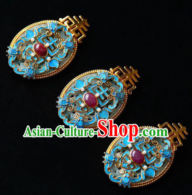 Chinese Classical Jade Necklet Pendant Handmade Accessories National Ruby Necklace Chinese Classical Jade Necklet Pendant Handmade Accessories National Ruby Necklace