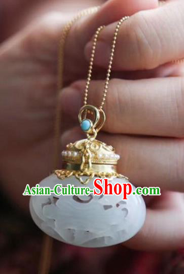Chinese Handmade Necklet Pendant National Classical Jade Sachet Necklace Accessories Chinese Handmade Necklet Pendant National Classical Jade Sachet Necklace Accessories