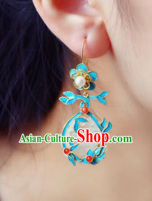 Handmade China Wedding Eardrop Jewelry Traditional Accessories National Cheongsam Jade Earrings Handmade China Wedding Eardrop Jewelry Traditional Accessories National Cheongsam Jade Earrings