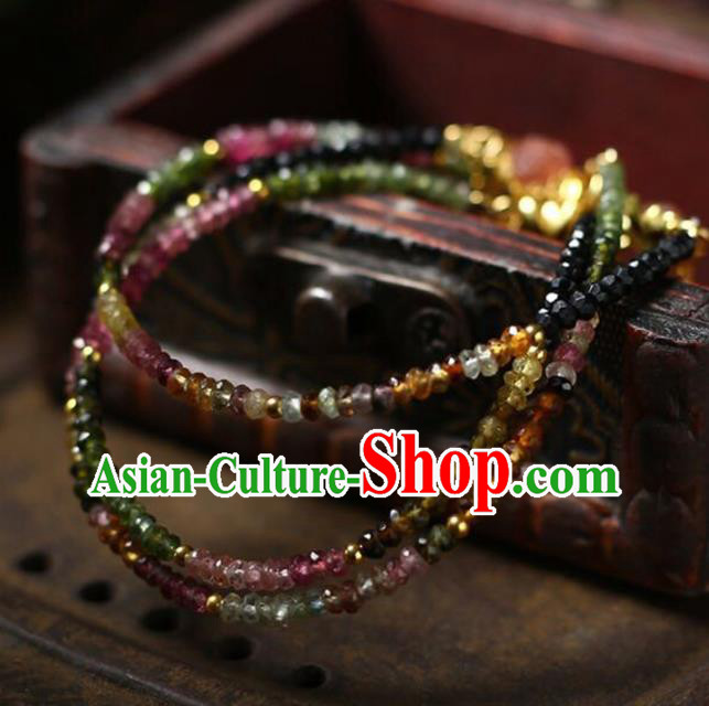 China National Tourmaline Lotus Bangle Traditional Jewelry Accessories Handmade Jadeite Tassel Bracelet China National Tourmaline Lotus Bangle Traditional Jewelry Accessories Handmade Jadeite Tassel Bracelet