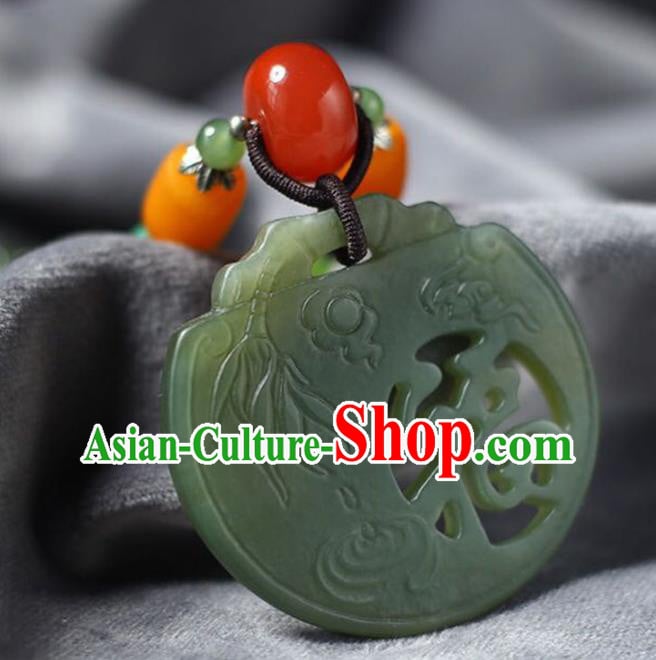 Chinese Classical Jade Beads Necklet Pendant Handmade Beeswax Accessories National Wedding Necklace Chinese Classical Jade Beads Necklet Pendant Handmade Beeswax Accessories National Wedding Necklace