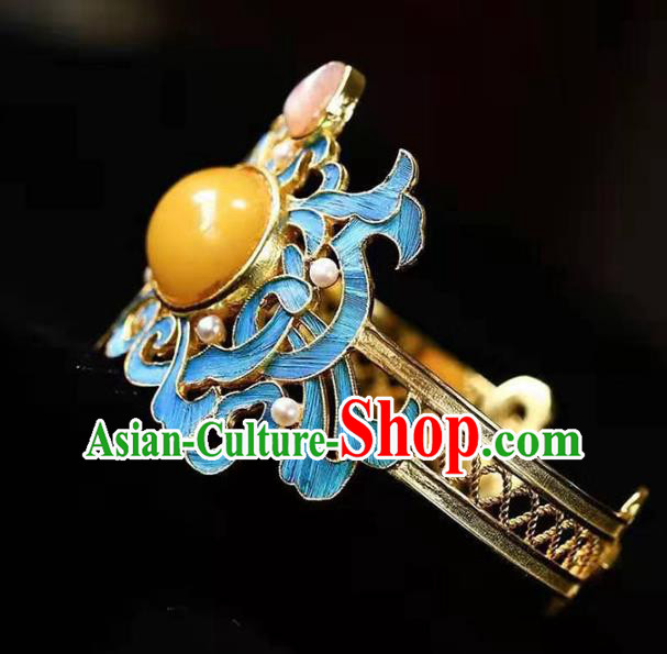 China Handmade Pink Tourmaline Bracelet Traditional Jewelry Accessories National Beeswax Bangle China Handmade Pink Tourmaline Bracelet Traditional Jewelry Accessories National Beeswax Bangle