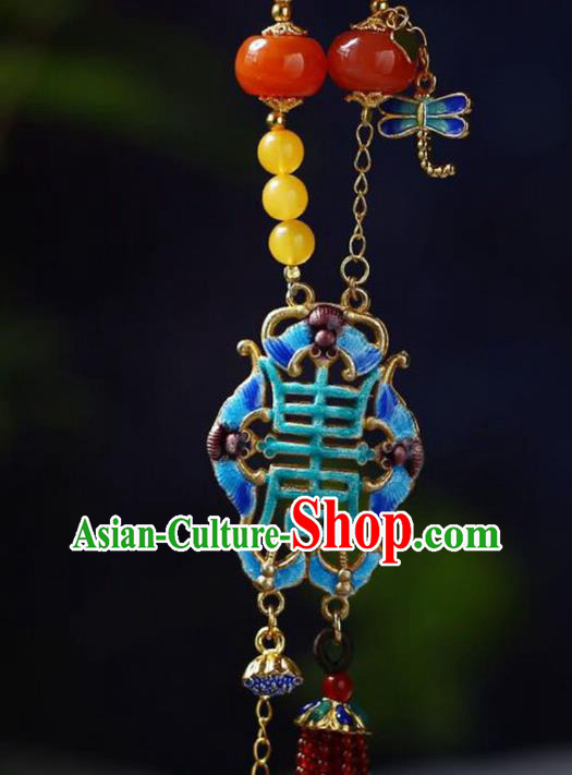 Chinese Classical Cloisonne Necklet Pendant Handmade Accessories National Beeswax Necklace Chinese Classical Cloisonne Necklet Pendant Handmade Accessories National Beeswax Necklace