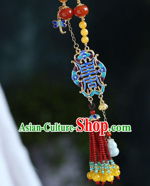 Chinese Classical Cloisonne Necklet Pendant Handmade Accessories National Beeswax Necklace Chinese Classical Cloisonne Necklet Pendant Handmade Accessories National Beeswax Necklace
