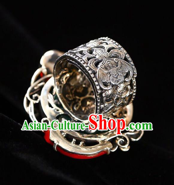 Chinese Traditional Handmade Jadeite Accessories Silver Ring National Circlet Jewelry Chinese Traditional Handmade Jadeite Accessories Silver Ring National Circlet Jewelry