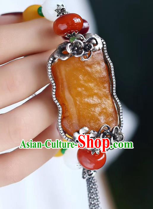 China National Beeswax Bangle Traditional Jewelry Accessories Handmade Retro Silver Bracelet China National Beeswax Bangle Traditional Jewelry Accessories Handmade Retro Silver Bracelet