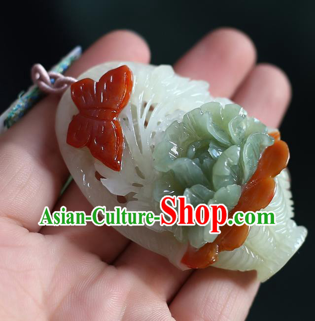 Chinese Classical Jade Carving Necklet Pendant Handmade Accessories National Sennit Necklace Chinese Classical Jade Carving Necklet Pendant Handmade Accessories National Sennit Necklace