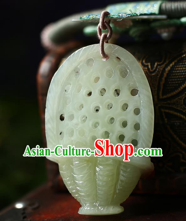 Chinese Classical Jade Carving Necklet Pendant Handmade Accessories National Sennit Necklace Chinese Classical Jade Carving Necklet Pendant Handmade Accessories National Sennit Necklace