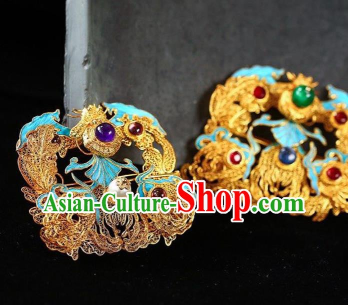 Chinese National Classical Filigree Brooch Accessories Handmade Amethyst Necklet Pendant