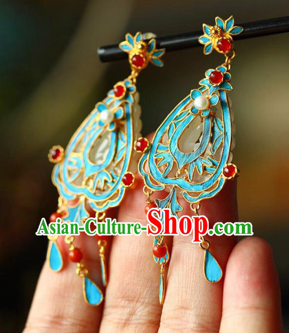 Handmade China National Gems Earrings Traditional Cheongsam Accessories Red Beads Eardrop Jewelry Handmade China National Gems Earrings Traditional Cheongsam Accessories Red Beads Eardrop Jewelry
