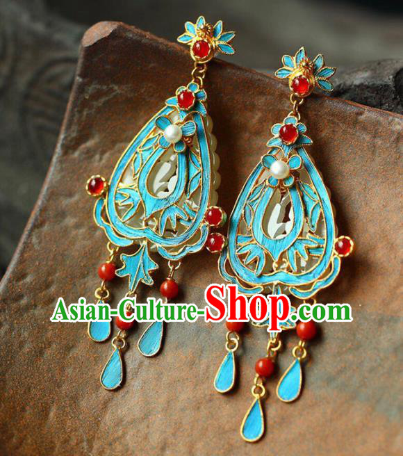 Handmade China National Gems Earrings Traditional Cheongsam Accessories Red Beads Eardrop Jewelry Handmade China National Gems Earrings Traditional Cheongsam Accessories Red Beads Eardrop Jewelry