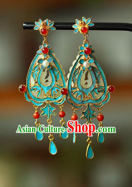 Handmade China National Gems Earrings Traditional Cheongsam Accessories Red Beads Eardrop Jewelry Handmade China National Gems Earrings Traditional Cheongsam Accessories Red Beads Eardrop Jewelry