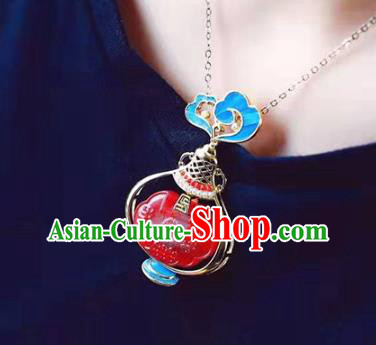 Chinese Handmade Agate Lock Necklet Pendant National Classical Silver Necklace Accessories Chinese Handmade Agate Lock Necklet Pendant National Classical Silver Necklace Accessories