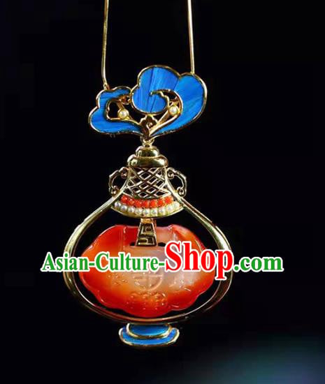 Chinese Handmade Agate Lock Necklet Pendant National Classical Silver Necklace Accessories Chinese Handmade Agate Lock Necklet Pendant National Classical Silver Necklace Accessories