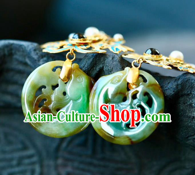 Handmade China Jadeite Eardrop Jewelry National Earrings Traditional Cheongsam Garnet Accessories Handmade China Jadeite Eardrop Jewelry National Earrings Traditional Cheongsam Garnet Accessories