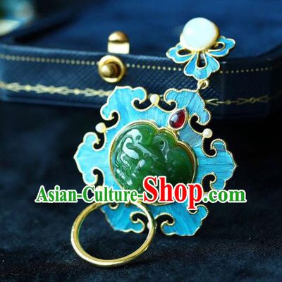 Chinese Handmade Jadeite Accessories National Garnet Necklet Classical Necklace Pendant