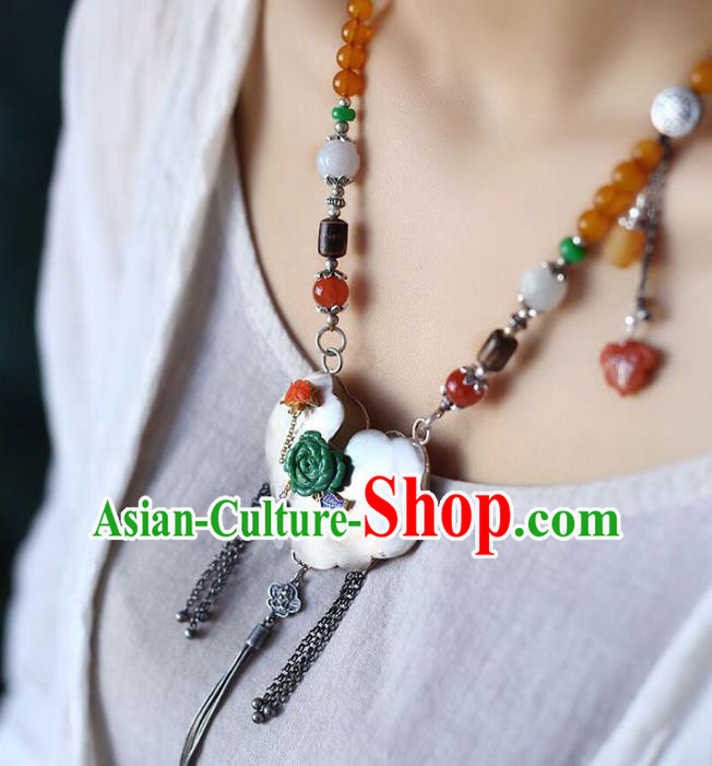 Chinese Handmade Silver Accessories National Ceregat Beads Necklace Classical Longevity Lock Pendant Chinese Handmade Silver Accessories National Ceregat Beads Necklace Classical Longevity Lock Pendant