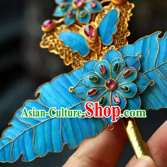 Chinese Handmade Qing Dynasty Hair Accessories Traditional Ancient Palace Lady Gems Hairpin Chinese Handmade Qing Dynasty Hair Accessories Traditional Ancient Palace Lady Gems Hairpin