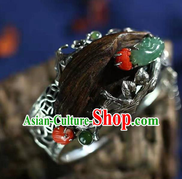 China Traditional Eaglewood Jewelry Accessories Handmade Bracelet National Silver Bangle China Traditional Eaglewood Jewelry Accessories Handmade Bracelet National Silver Bangle