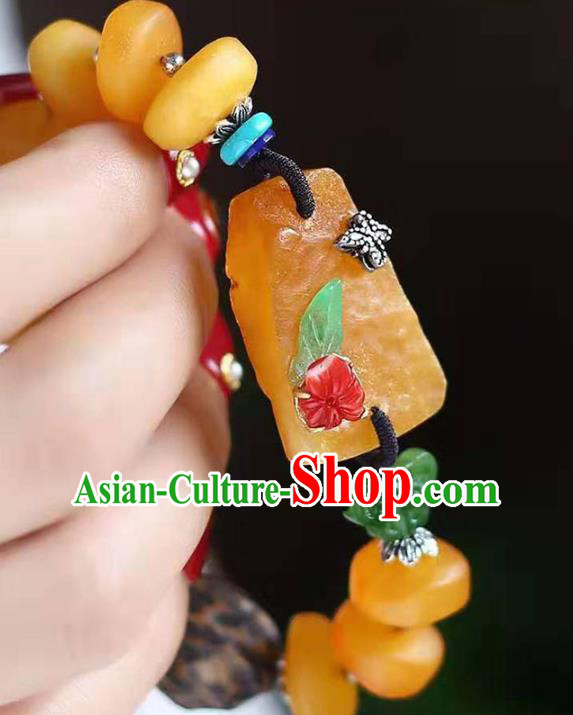China Handmade Beeswax Bracelet National Jadeite Bangle Traditional Jewelry Accessories China Handmade Beeswax Bracelet National Jadeite Bangle Traditional Jewelry Accessories