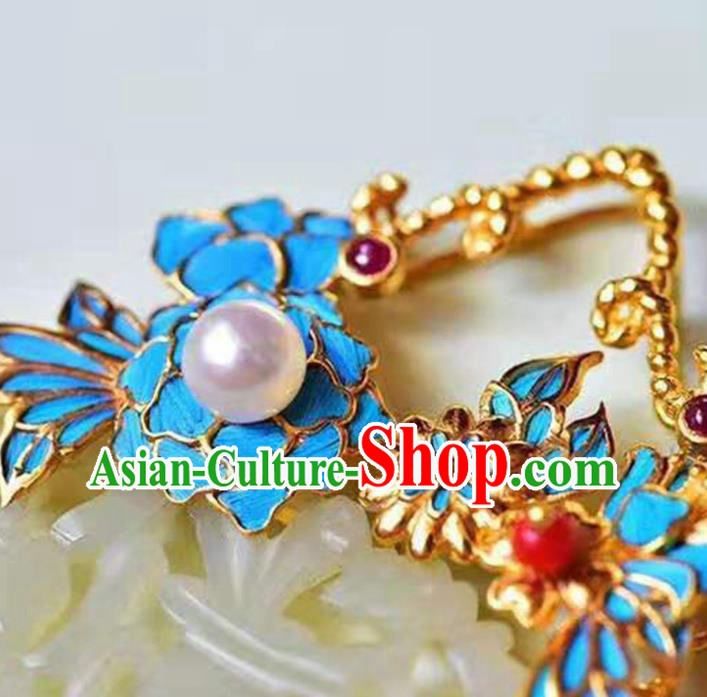 Chinese Classical Jade Vase Necklet Pendant Handmade Pearl Accessories National Necklace Chinese Classical Jade Vase Necklet Pendant Handmade Pearl Accessories National Necklace