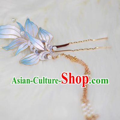 Chinese Traditional Hanfu Hair Stick Ancient Court Princess Hair Accessories Tassel Hairpin