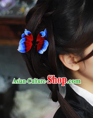 Chinese Traditional Velvet Butterfly Hairpin Hanfu Hair Accessories Ancient Princess Hair Stick Chinese Traditional Velvet Butterfly Hairpin Hanfu Hair Accessories Ancient Princess Hair Stick