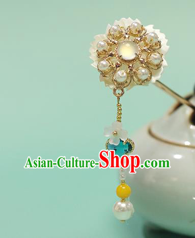 Chinese Ancient Princess Hair Accessories Traditional Hanfu Shell Flower Hairpin Chinese Ancient Princess Hair Accessories Traditional Hanfu Shell Flower Hairpin