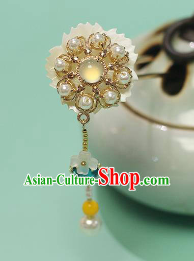Chinese Ancient Princess Hair Accessories Traditional Hanfu Shell Flower Hairpin Chinese Ancient Princess Hair Accessories Traditional Hanfu Shell Flower Hairpin