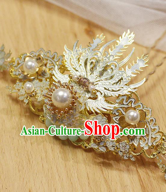 Chinese Ancient Princess Hairpin Hair Accessories Traditional Ming Dynasty Phoenix Hair Comb Chinese Ancient Princess Hairpin Hair Accessories Traditional Ming Dynasty Phoenix Hair Comb