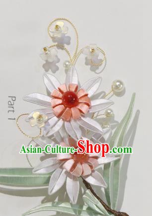 Chinese Ancient Princess Flowers Hairpin Hair Accessories Traditional Silk Chrysanthemum Hair Stick Chinese Ancient Princess Flowers Hairpin Hair Accessories Traditional Silk Chrysanthemum Hair Stick