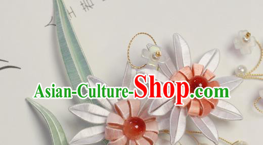 Chinese Ancient Princess Flowers Hairpin Hair Accessories Traditional Silk Chrysanthemum Hair Stick Chinese Ancient Princess Flowers Hairpin Hair Accessories Traditional Silk Chrysanthemum Hair Stick