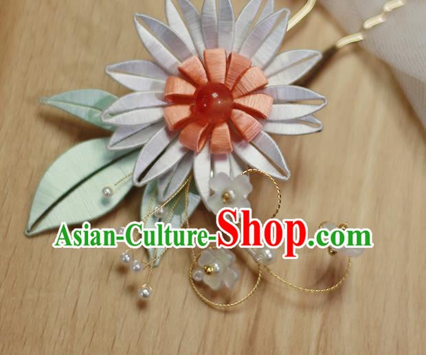 Chinese Traditional Silk Chrysanthemum Hair Stick Ancient Princess Flowers Hairpin Hair Accessories Chinese Traditional Silk Chrysanthemum Hair Stick Ancient Princess Flowers Hairpin Hair Accessories