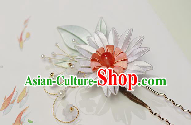 Chinese Traditional Silk Chrysanthemum Hair Stick Ancient Princess Flowers Hairpin Hair Accessories Chinese Traditional Silk Chrysanthemum Hair Stick Ancient Princess Flowers Hairpin Hair Accessories