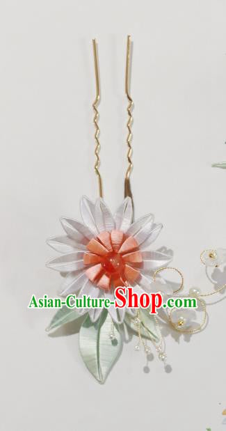 Chinese Traditional Silk Chrysanthemum Hair Stick Ancient Princess Flowers Hairpin Hair Accessories Chinese Traditional Silk Chrysanthemum Hair Stick Ancient Princess Flowers Hairpin Hair Accessories