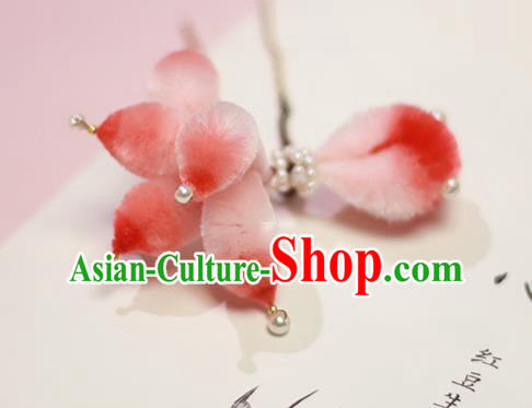 Chinese Traditional Hanfu Velvet Goldfish Hair Stick Ancient Princess Hairpin Pearls Hair Accessories Chinese Traditional Hanfu Velvet Goldfish Hair Stick Ancient Princess Hairpin Pearls Hair Accessories