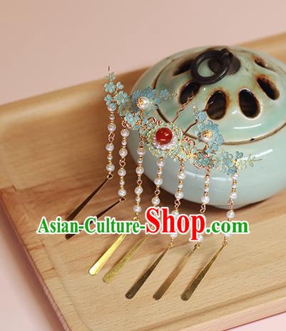 Chinese Traditional Hanfu Hair Stick Ming Dynasty Court Tassel Hairpin Chinese Traditional Hanfu Hair Stick Ming Dynasty Court Tassel Hairpin