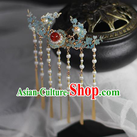 Chinese Traditional Hanfu Hair Stick Ming Dynasty Court Tassel Hairpin Chinese Traditional Hanfu Hair Stick Ming Dynasty Court Tassel Hairpin