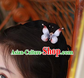 Chinese Traditional Hanfu Hair Accessories Ming Dynasty Court Velvet Butterfly Hairpin Chinese Traditional Hanfu Hair Accessories Ming Dynasty Court Velvet Butterfly Hairpin