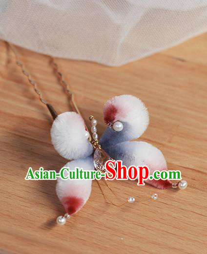 Chinese Traditional Hanfu Hair Accessories Ming Dynasty Court Velvet Butterfly Hairpin Chinese Traditional Hanfu Hair Accessories Ming Dynasty Court Velvet Butterfly Hairpin