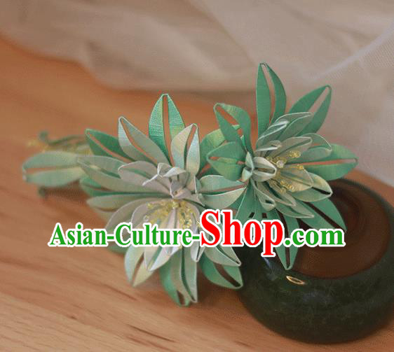 Chinese Traditional Hanfu Hairpin Handmade Hair Accessories Classical Green Silk Epiphyllum Hair Stick Chinese Traditional Hanfu Hairpin Handmade Hair Accessories Classical Green Silk Epiphyllum Hair Stick