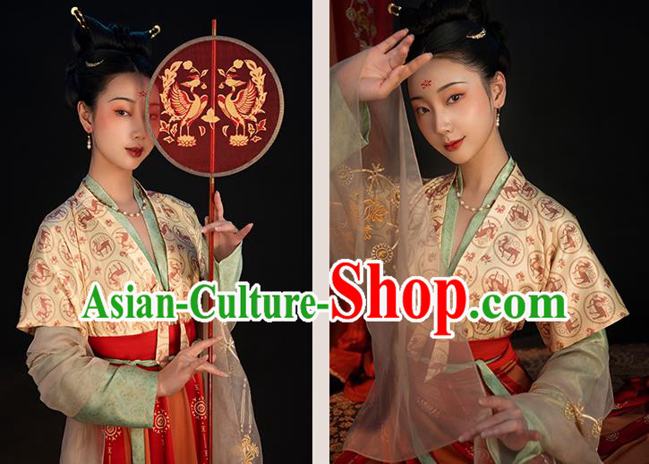 China Ancient Tang Dynasty Court Beauty Historical Clothing Traditional Classical Dance Hanfu Costumes China Ancient Tang Dynasty Court Beauty Historical Clothing Traditional Classical Dance Hanfu Costumes